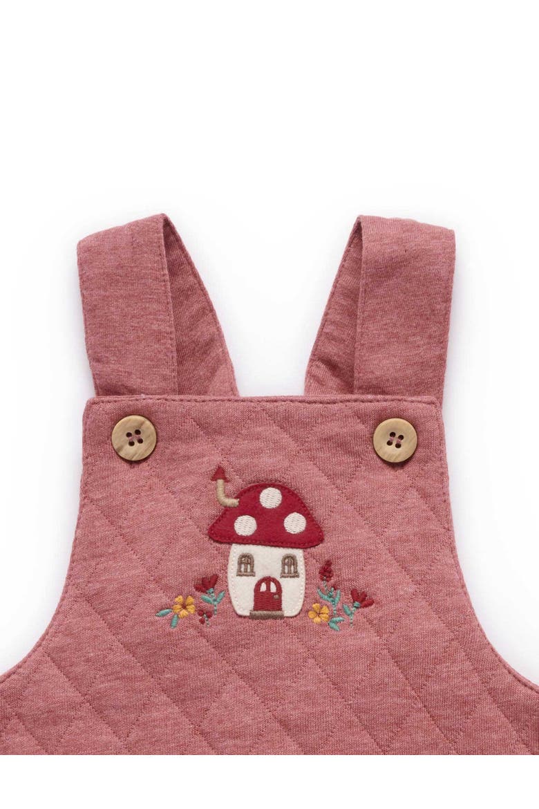 Baby Girl Quilted Overall, Alternate, color, Toadstool Melange