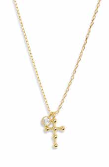 ARGENTO VIVO Beaded Cross CZ Pendant Necklace