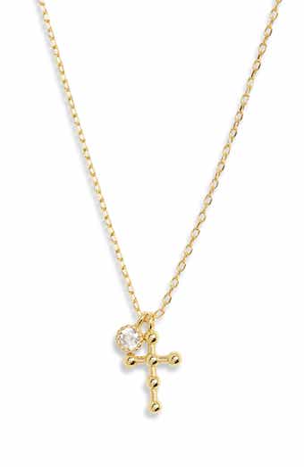 ARGENTO VIVO Beaded Cross CZ Pendant Necklace