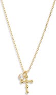 ARGENTO VIVO Beaded Cross CZ Pendant Necklace