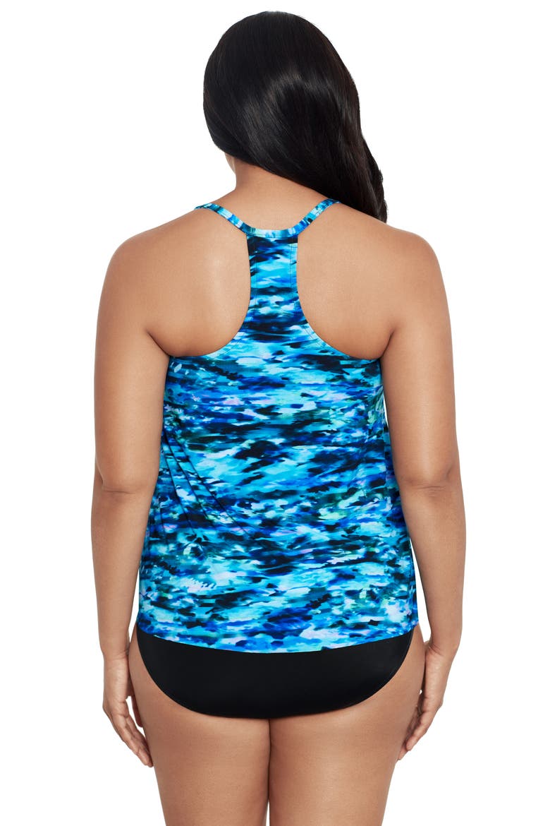 Bili Racerback Tankini Swimsuit Top, Alternate, color, Ocean Dream
