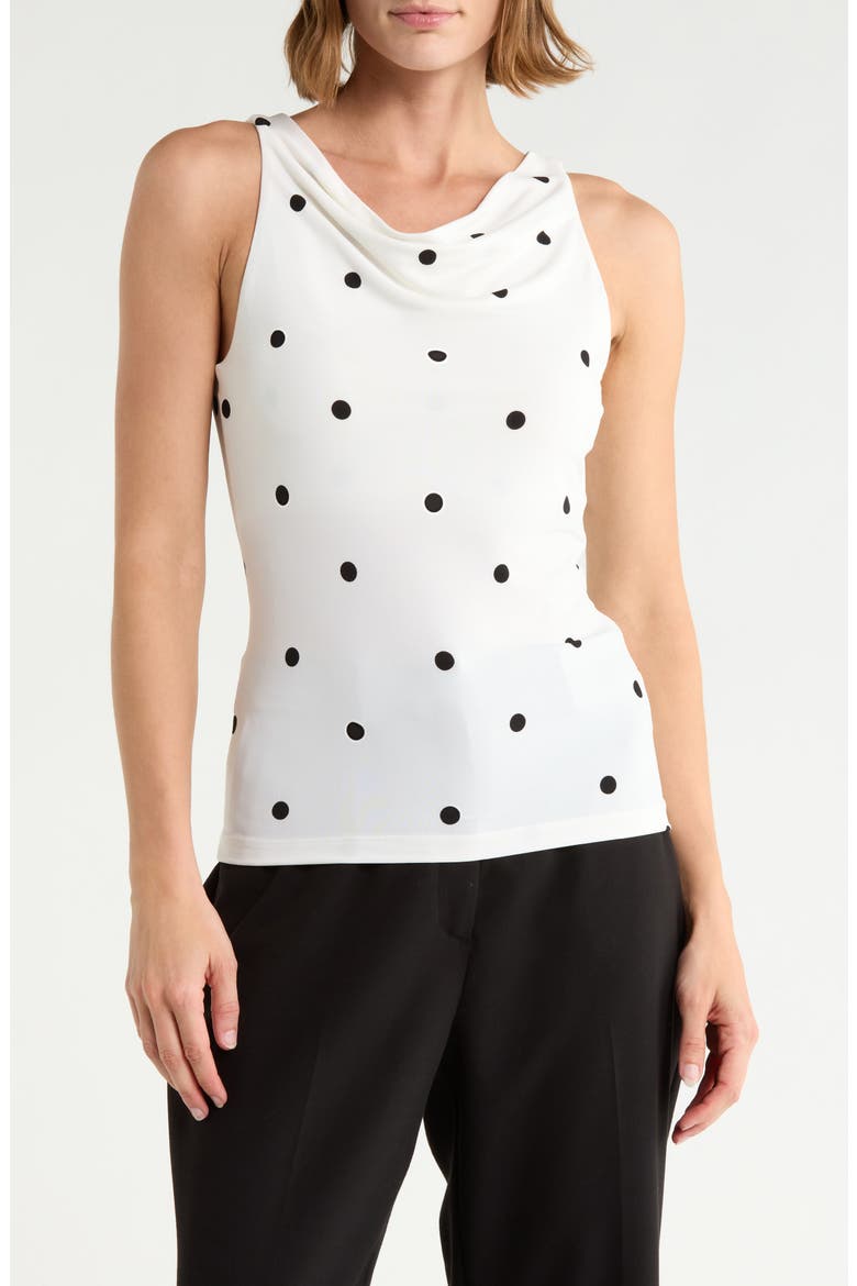 Cowl Neck Sleeveless Knit Top, Main, color, IVORY- BLACK ALICIA DOT