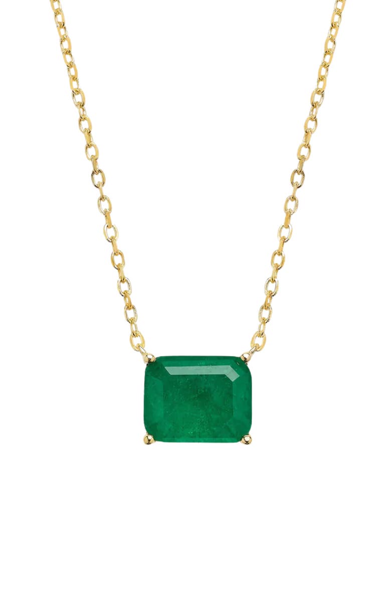 The M Jewelers The Green Solitaire Pendant Necklace, Main, color, Gold