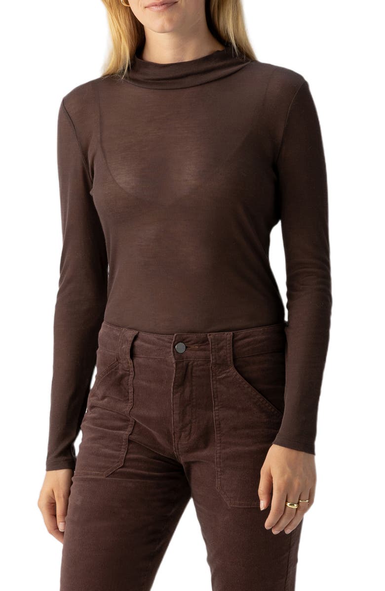 Sanctuary The Semisheer Mock Neck Knit Top, Main, color, 