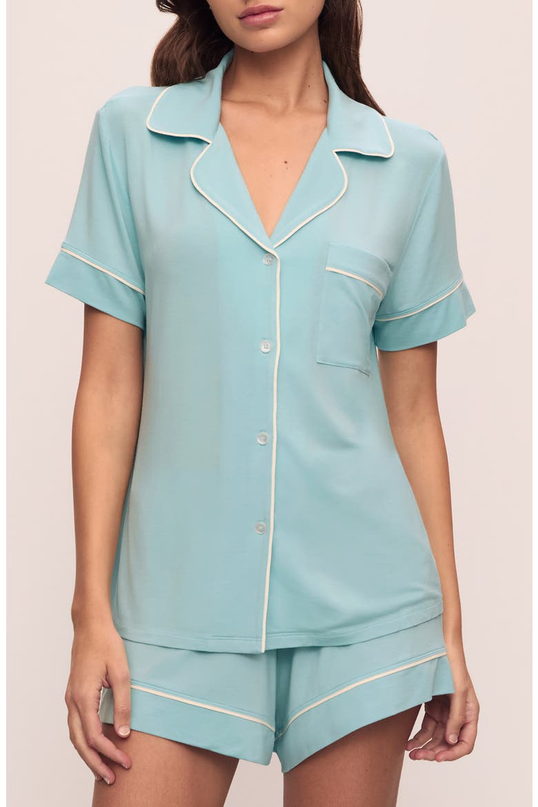Gisele Relaxed Short Pajamas, Main, color, CANAL BLUE/ IVORY
