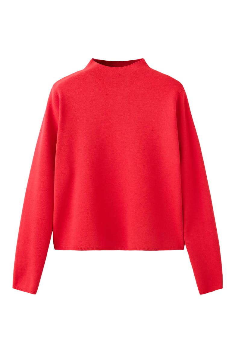 Mock Neck Sweater, Alternate, color, RED