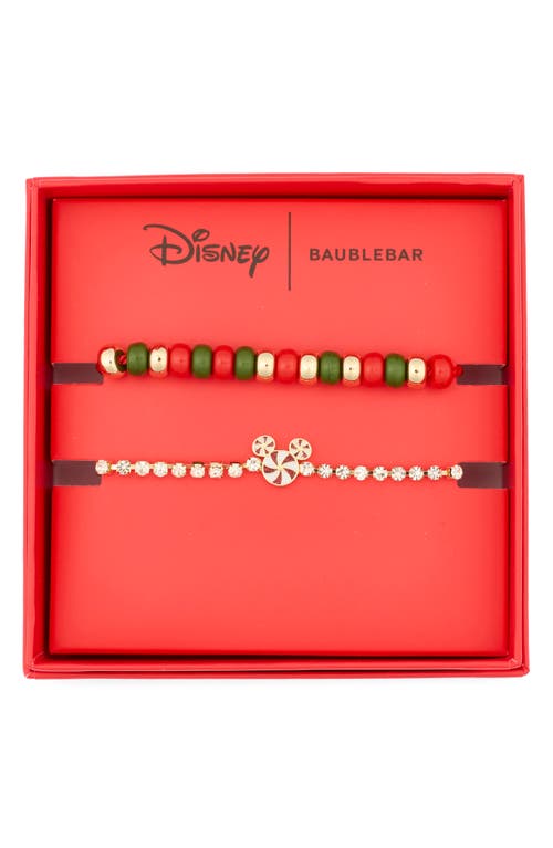 Baublebar Peppermint Mickey Set Of 2 Bracelets In Red