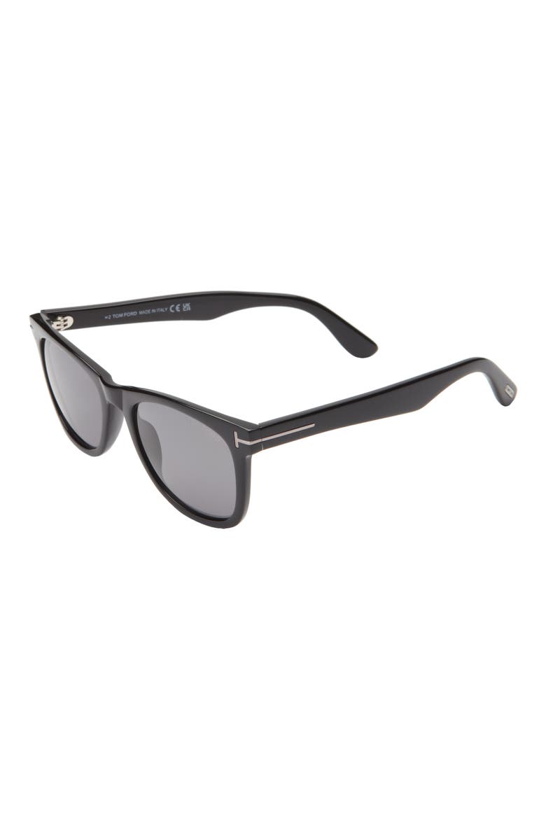Kevyn 52mm Polarized Square Sunglasses, Alternate, color, SHINY BLACK / POLAR SMOKE