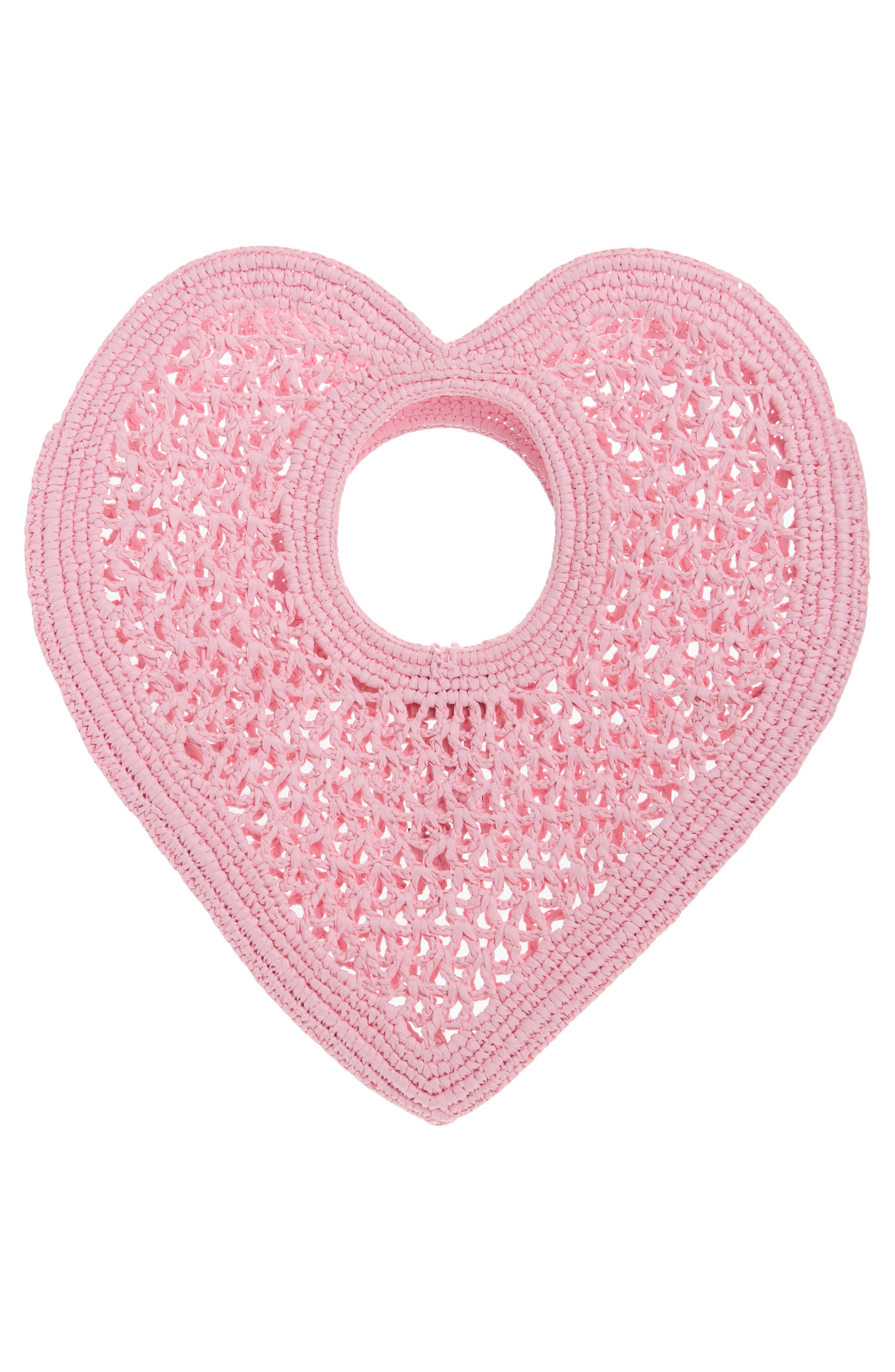 Spiaggia Coeur Crochet Bag, Alternate, color, LIGHT PINK 410