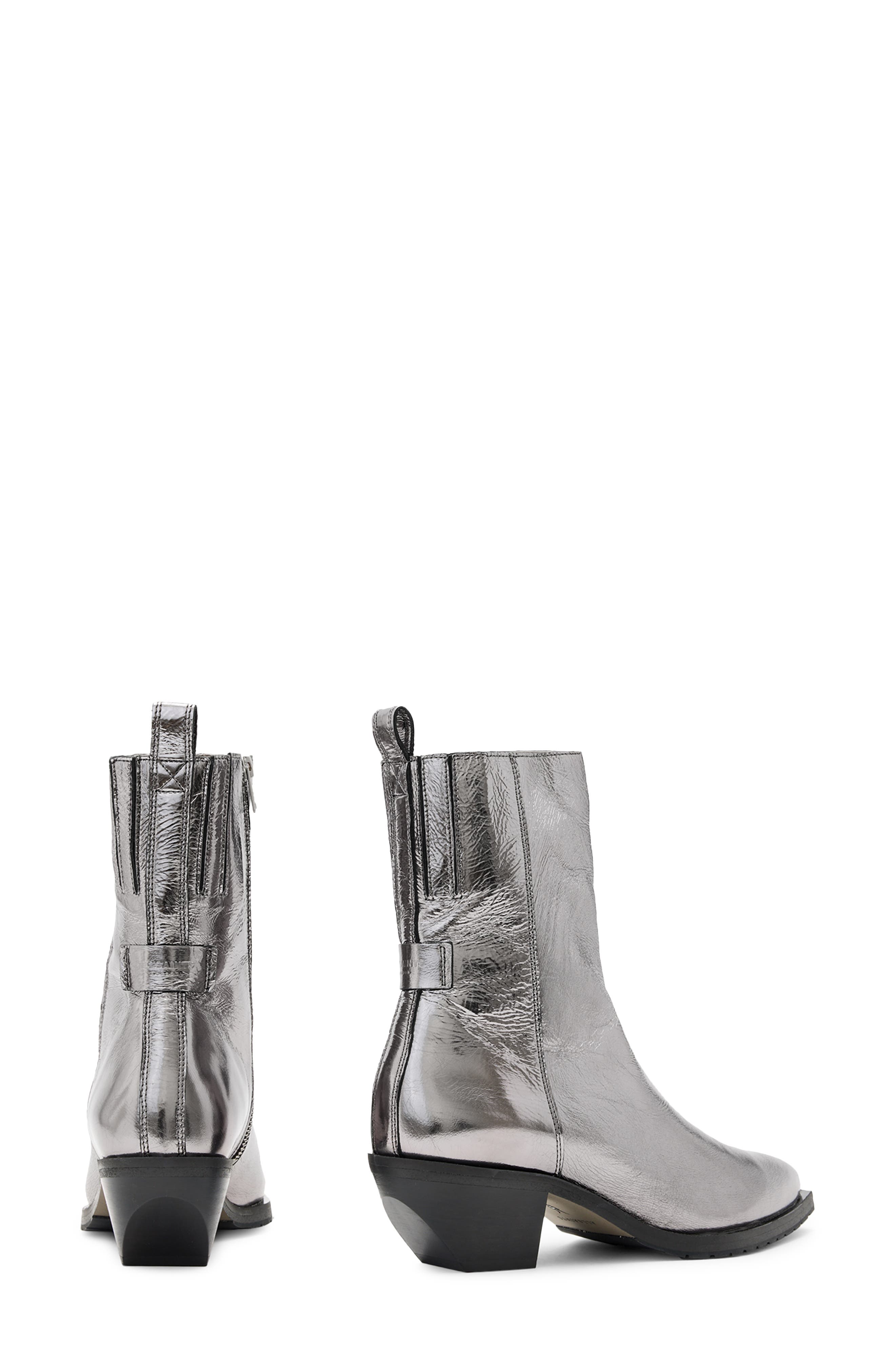 AllSaints Bazely Metallic Bootie, Alternate, color, 