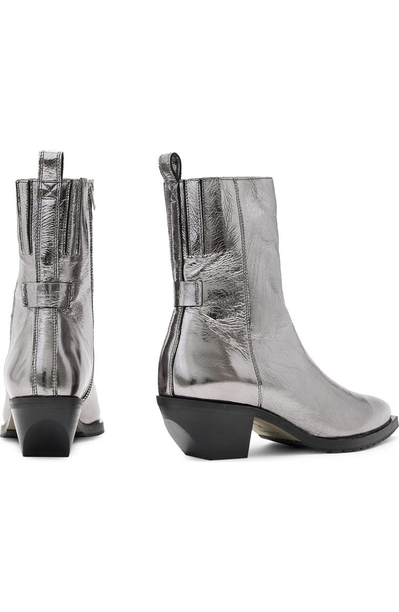 AllSaints Bazely Metallic Bootie, Alternate, color,
