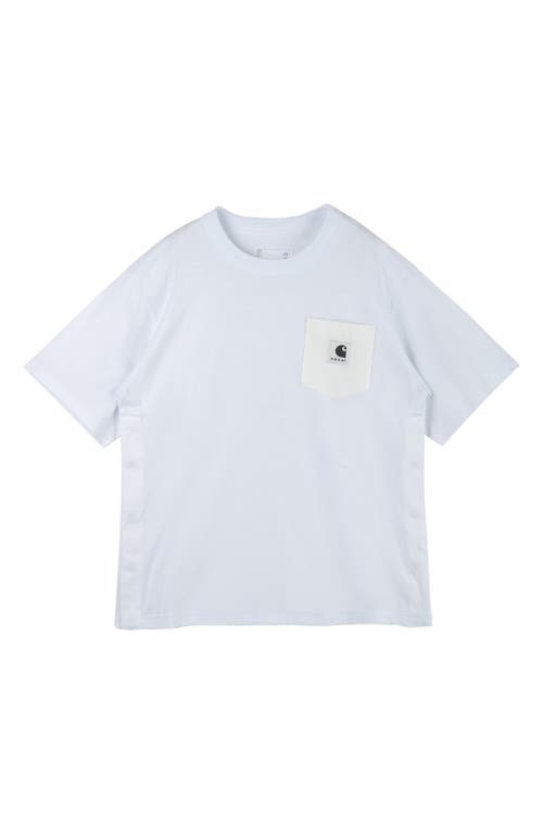 Sacai Carhartt Wip Cotton Jersey Pocket T-shirt In White