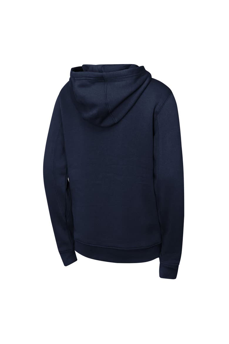 Youth  Navy Cleveland Guardians Wordmark Fleece Full-Zip Hoodie, Alternate, color, Navy