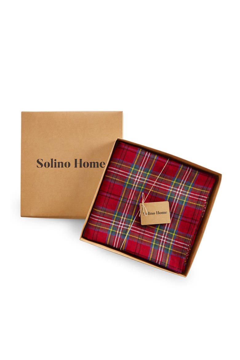 Linen Round Tablecloth - Classic Tartan Plaid, Alternate, color, Red