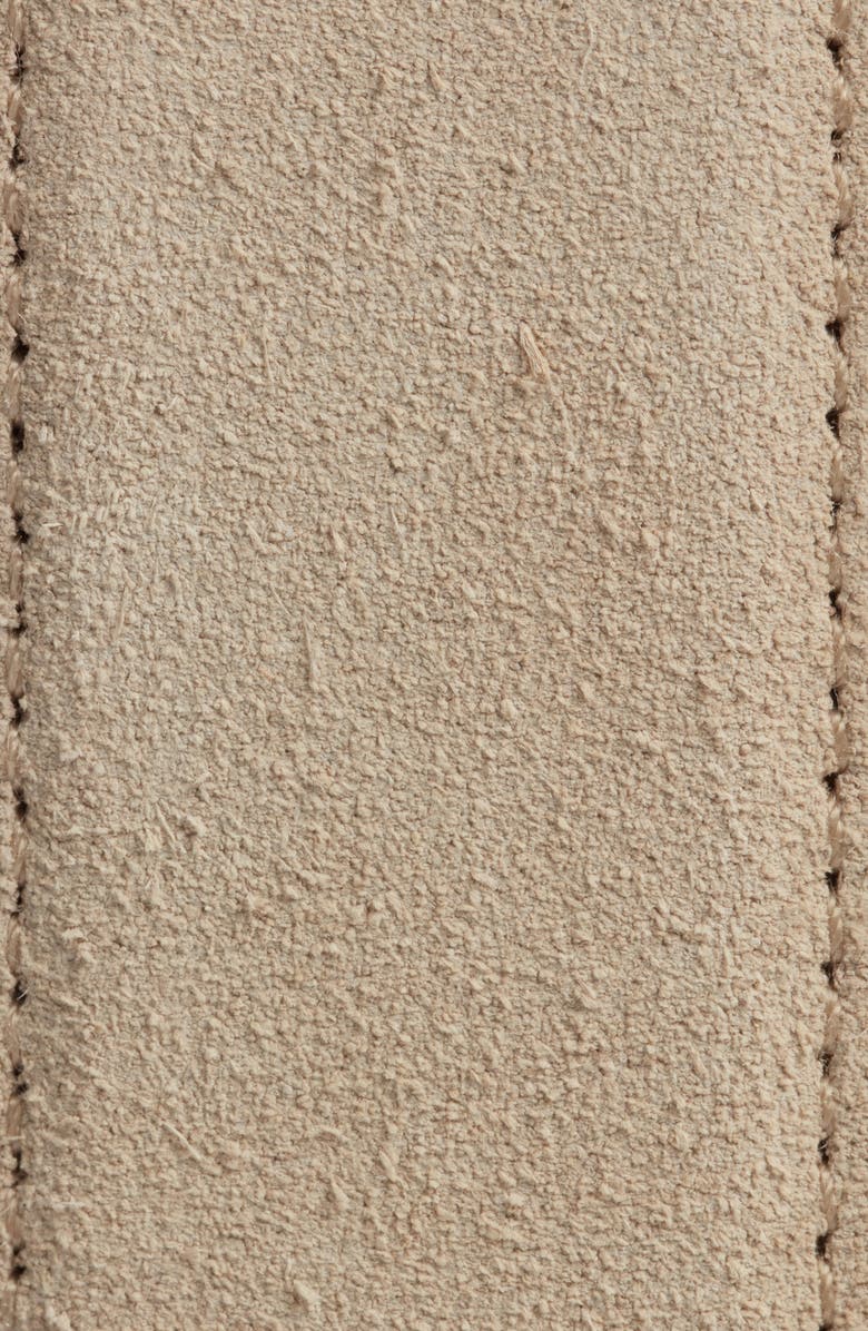 THE GREAT. & Stetson The Western Narrow Suede Belt, Alternate, color, Cream With Silver