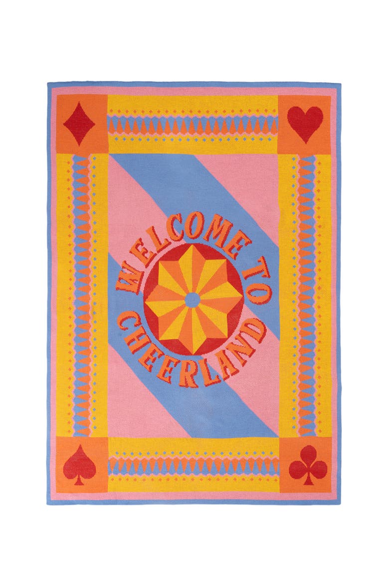 Moda Jacquard Knitted 100% Acrylic Throw 51X67 In Cheerland, Main, color, Pink