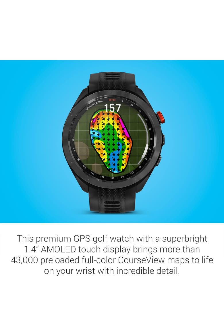Approach S70, Golf GPS Smartwatch, Alternate, color, Black