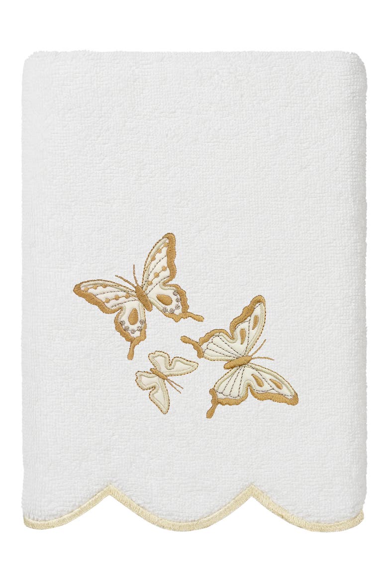 3-Piece Brittney Embroidered Turkish Cotton Towel Set, Alternate, color, WHITE/ BEIGE