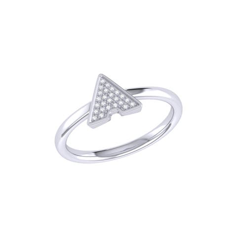 Skyscraper Triangle Sterling Silver Diamond Ring