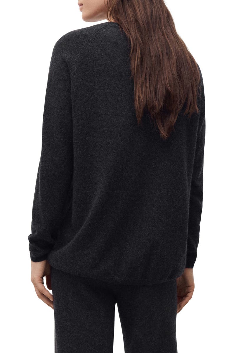 MANGO Crewneck Cashmere Sweater, Alternate, color, Charcoal