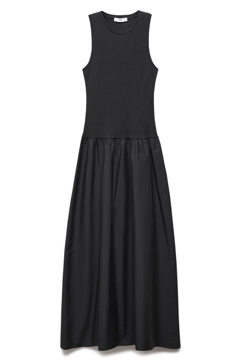 MANGO Mixed Media Sleeveless Maxi Dress, Alternate, color,