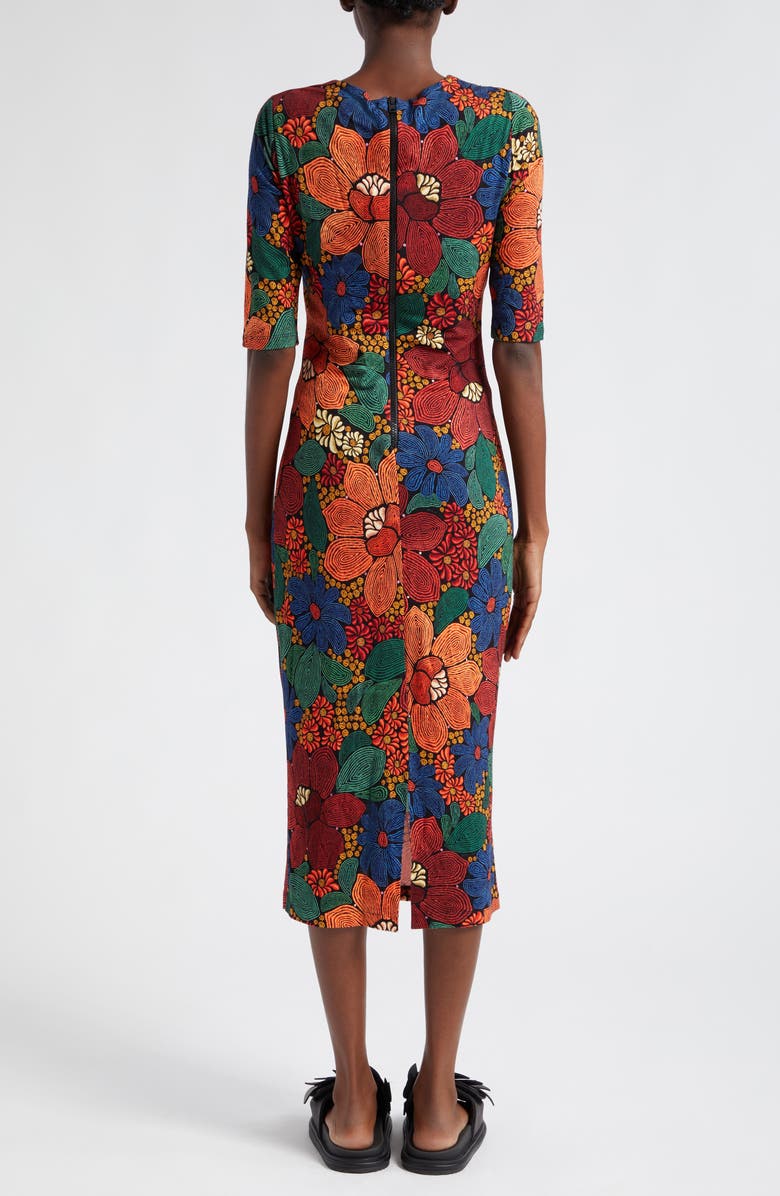 FARM Rio Stitched Flowers Print Midi Dress, Alternate, color,