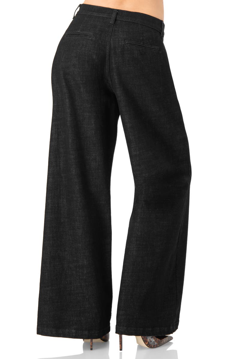 IVONNE High-Waisted Wide-Leg Denim Jeans, Alternate, color, Black