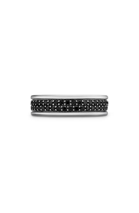 Streamline® Two Row Band Ring with Pavé Black Diamonds