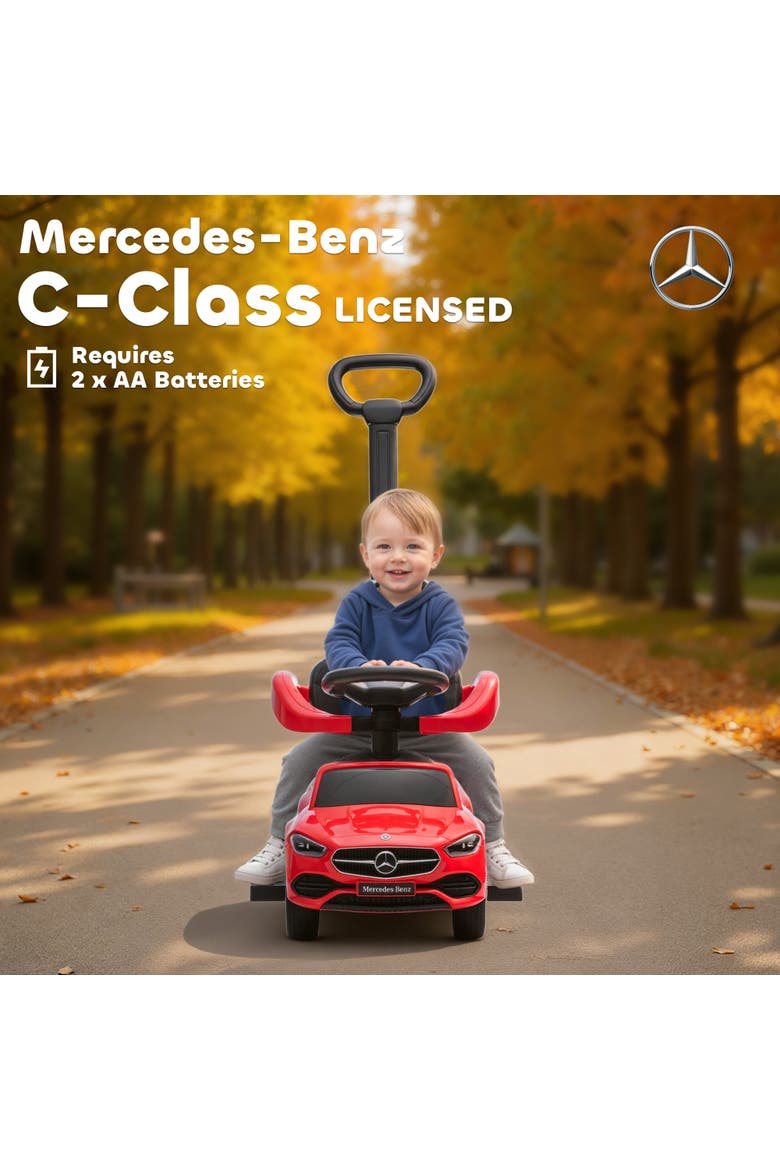 Mercedes-Benz C-Class 2-in-1 Ride-On Push Car, Red, Alternate, color, Red