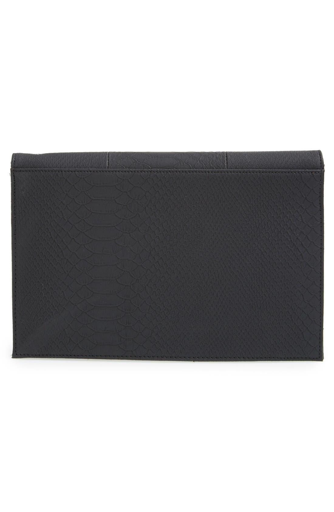 'Kelly' Envelope Clutch, Alternate, color, BLACK