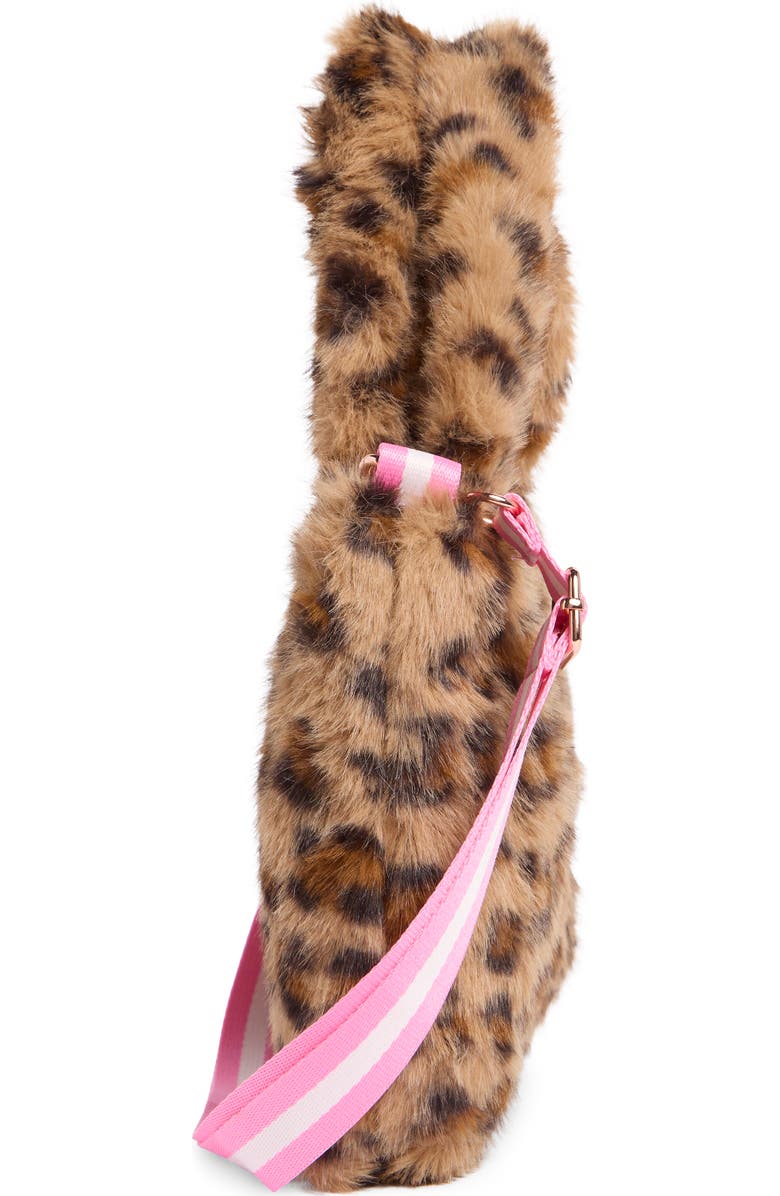 Piper & Jax Kids' Faux Fur Leopard Tote, Alternate, color, Brown