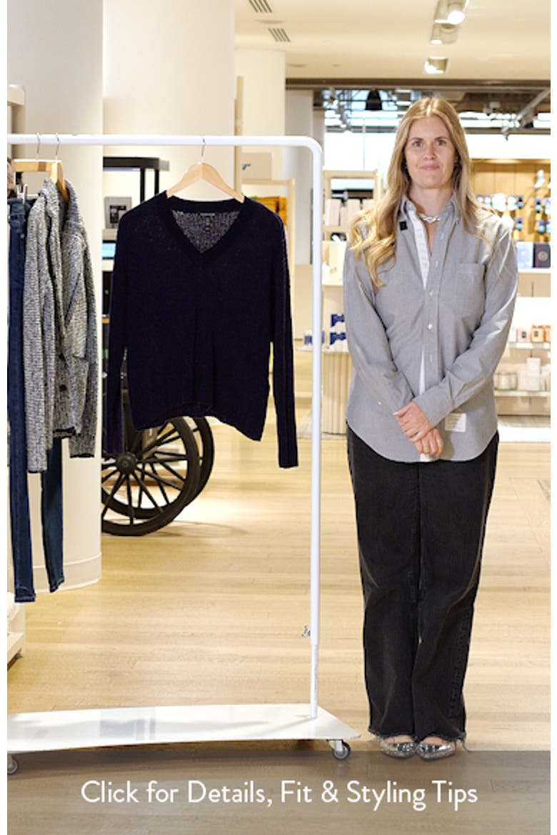 V-Neck Stretch Cotton Sweater video