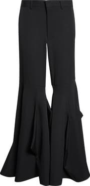 Comme des Garçons Paneled Wool Gabardine Flare Leg Pants