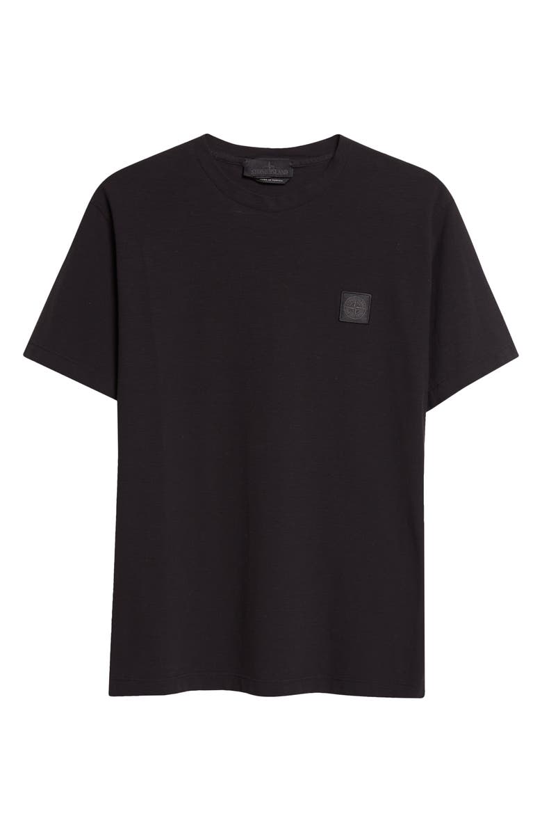 Stone Island Compass Logo Patch Short Sleeve T-Shirt, Main, color, Black