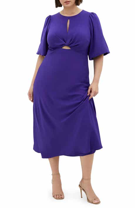 City Chic Ines Twist Front Puff Sleeve Maxi Dress