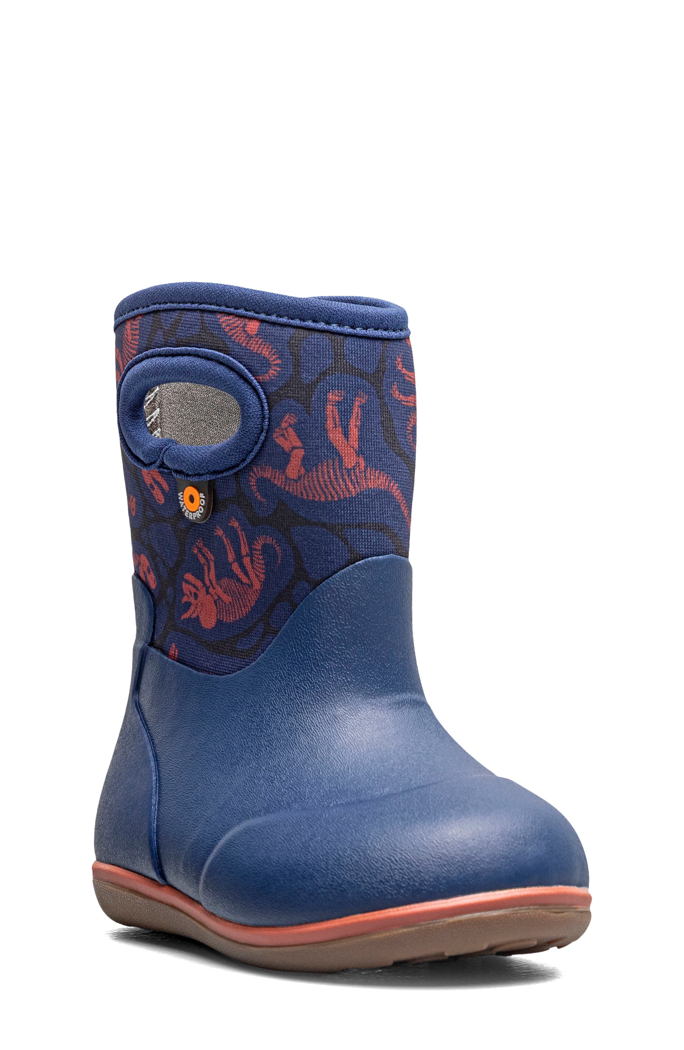 Kids' Baby Classic Archaeology Waterproof Rain Boot, Main, color, NAVY MULTI