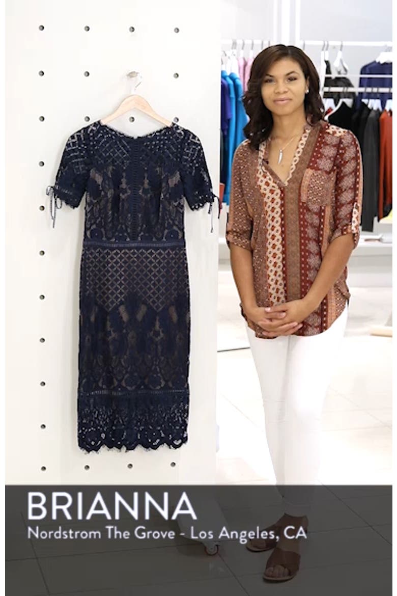 Tie Sleeve Lace Cocktail Dress video