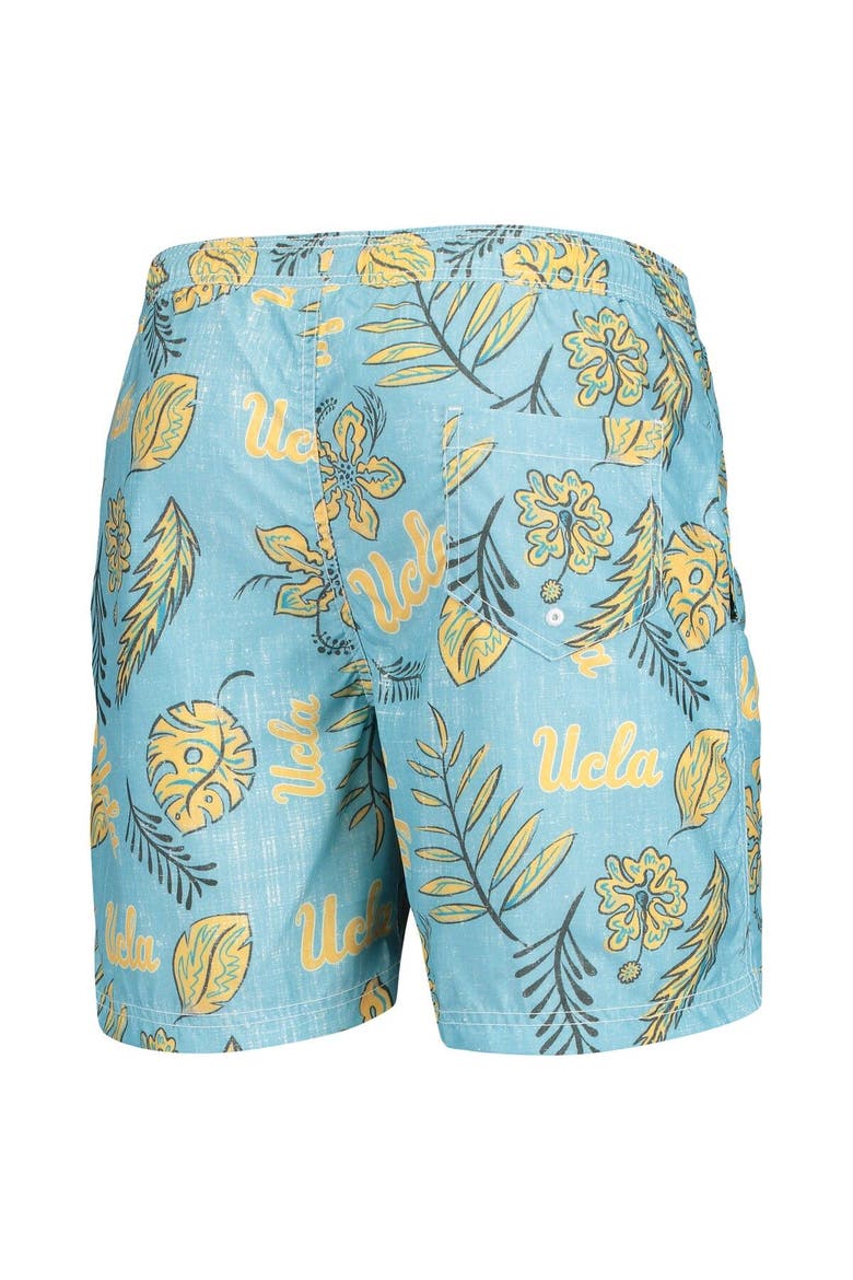 Men's Wes & Willy Light Blue UCLA Bruins Vintage Floral Swim Trunks, Alternate, color, Light Blue
