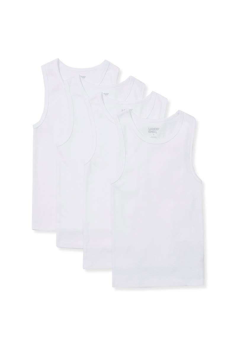 Boys Tank Top 4 Pack, Main, color, White