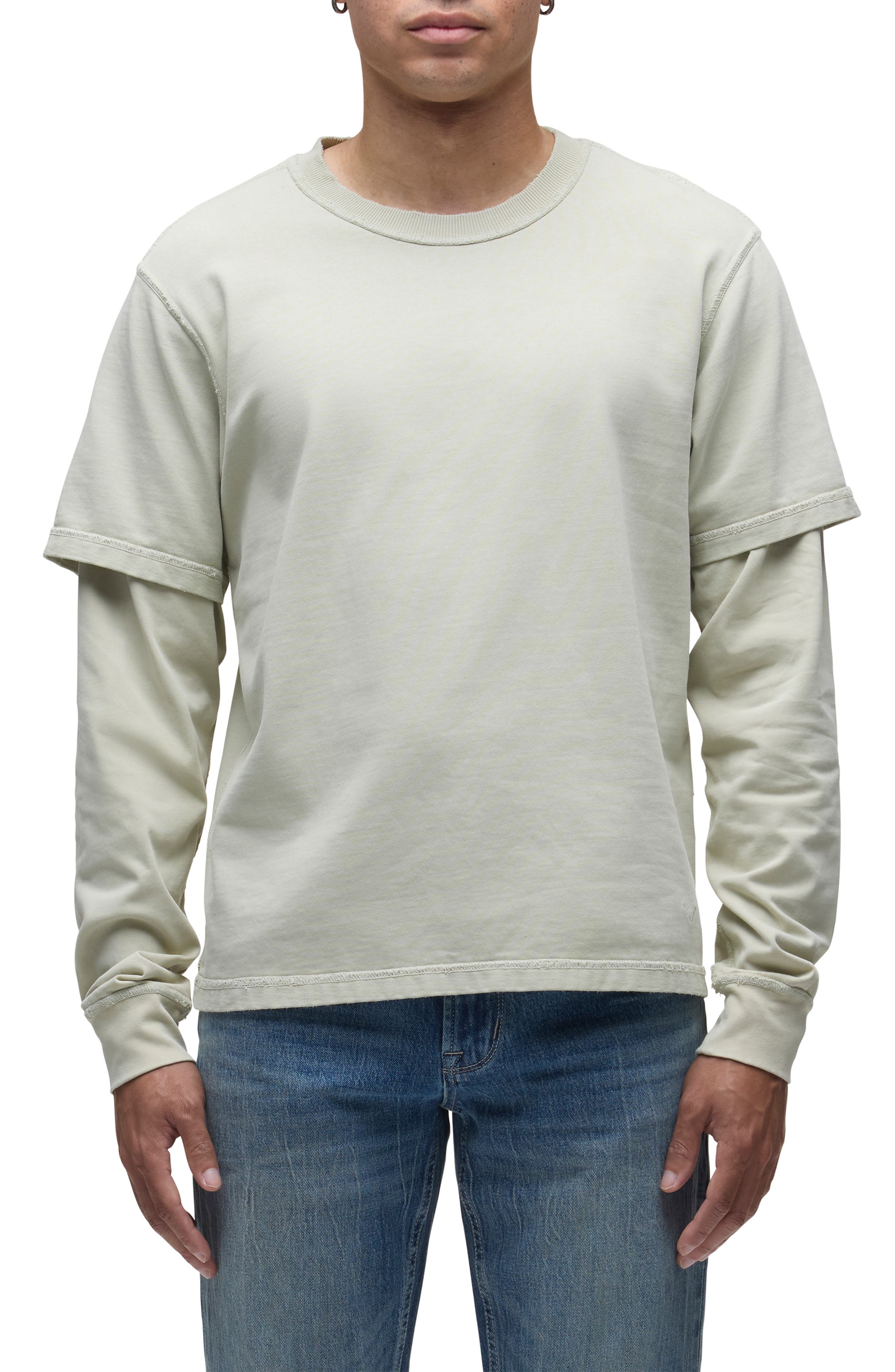 Hudson Jeans Hybrid Layered Cotton T-Shirt