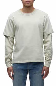 Hudson Jeans Hybrid Layered Cotton T-Shirt