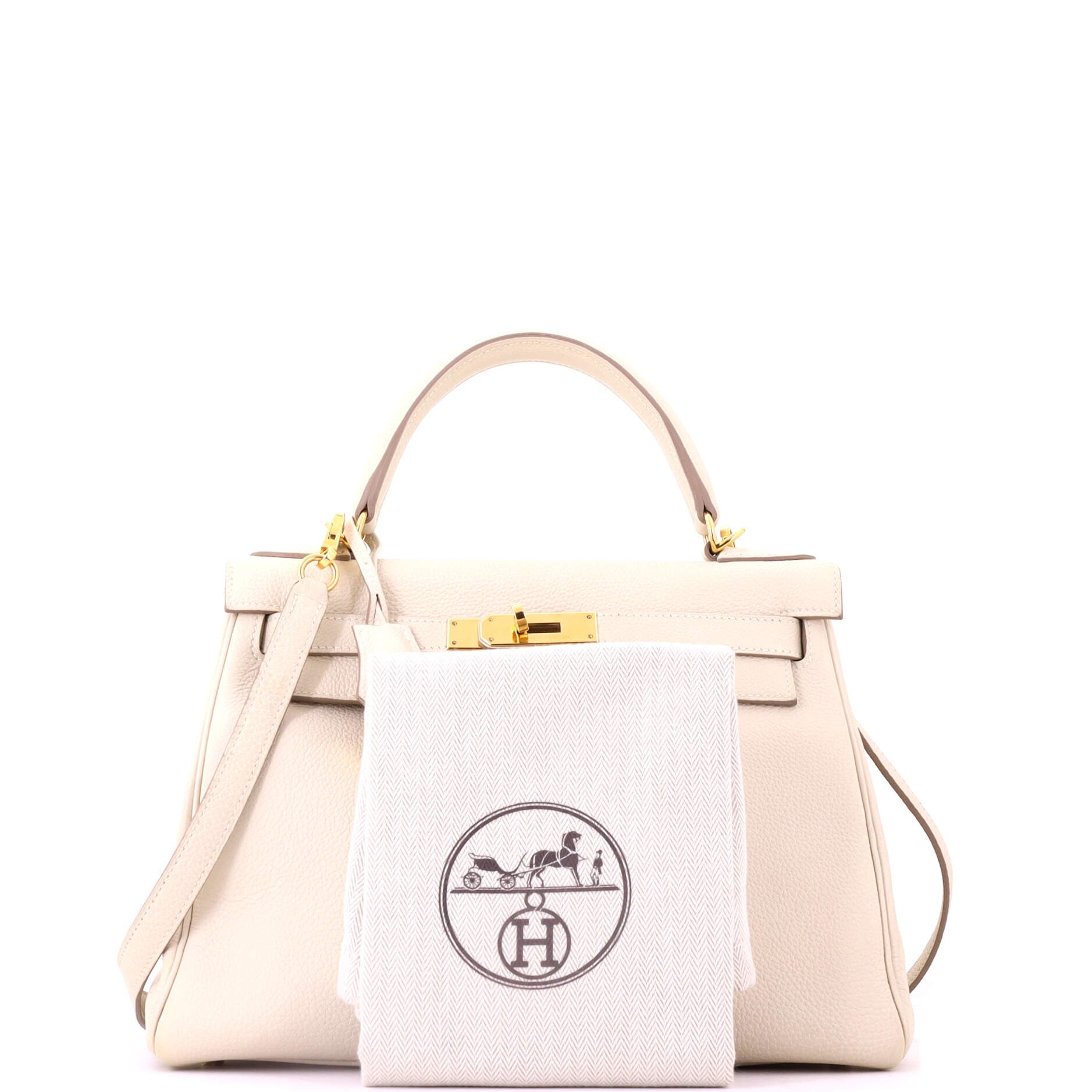 Pre-Owned Hermes Kelly Handbag Light Togo with Gold Hardware 28, Alternate, color, Beton