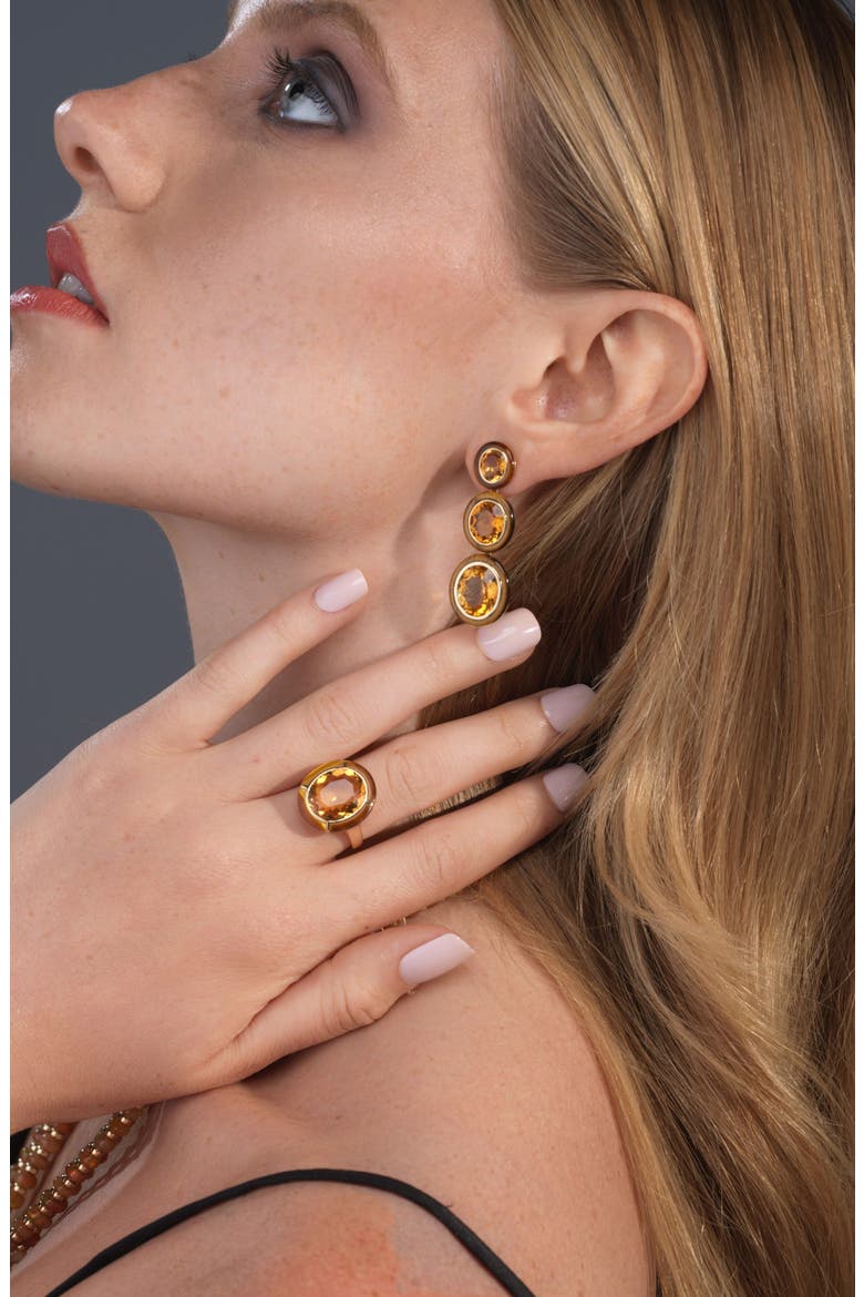 Melange 3-Tier Drop Earrings, Alternate, color, YELLOW