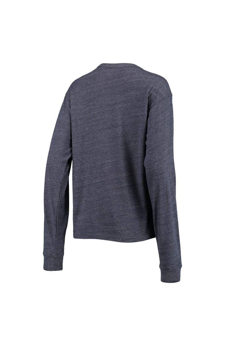 LEAGUE COLLEGIATE WEAR Women's League Collegiate Wear Heathered Navy Michigan Wolverines Seal Victory Falls Oversized Tri-Blend Long Sleeve T-Shirt, Alternate, color, 