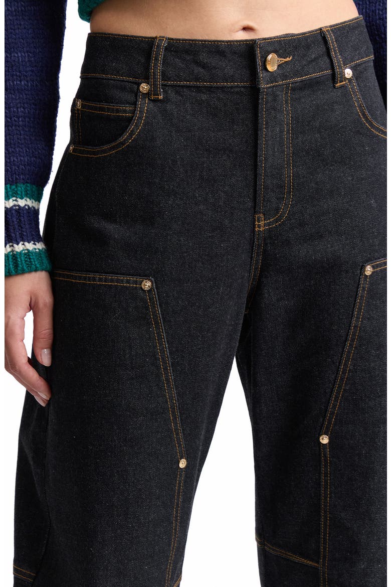 Curved Leg Mid Rise Jeans, Alternate, color, THUNDER WASH