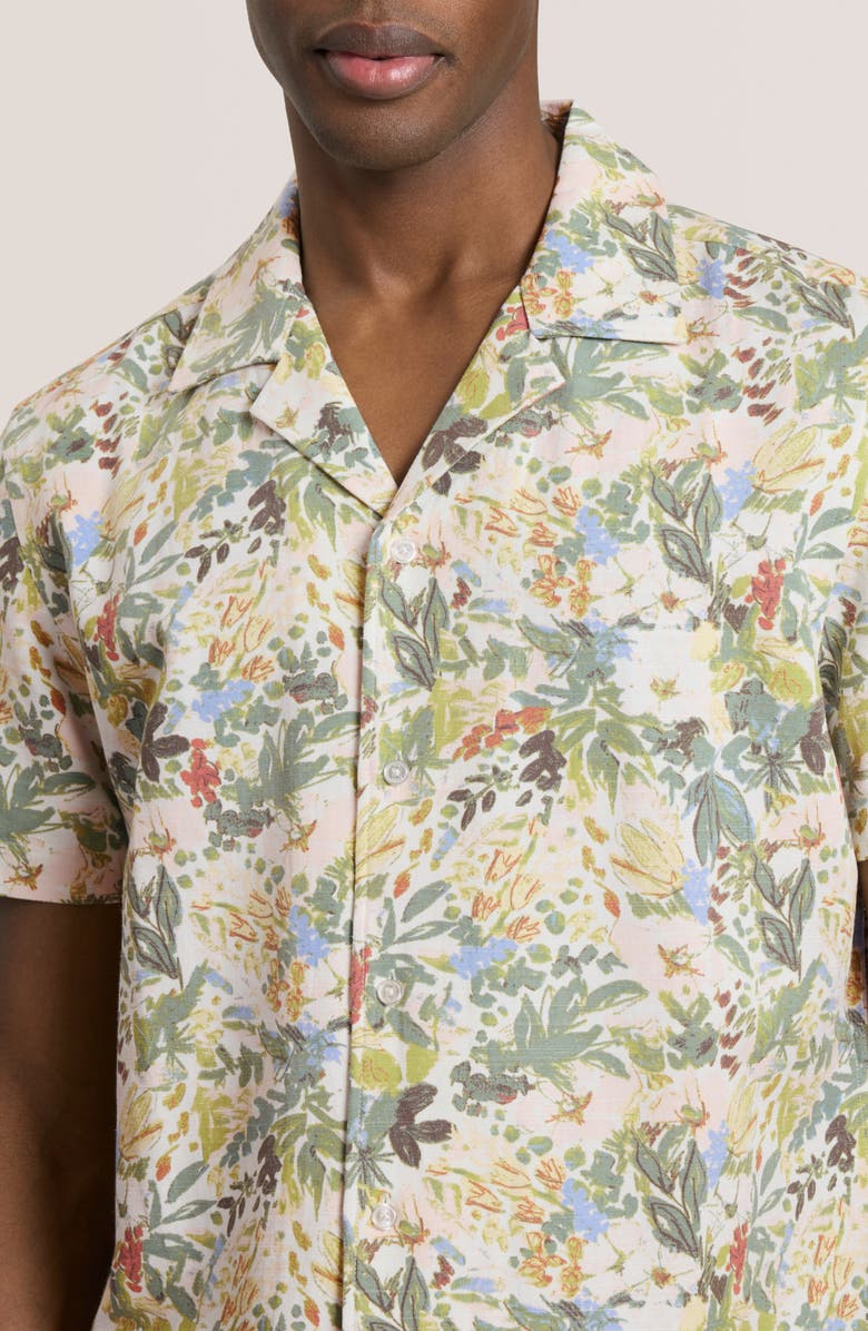 Ted Baker Floral Short Sleeve Button-Up Shirt, Alternate, color, 