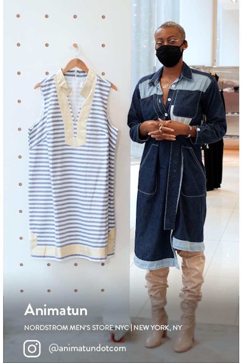 Stripe Trim Sleeveless Shift Dress video