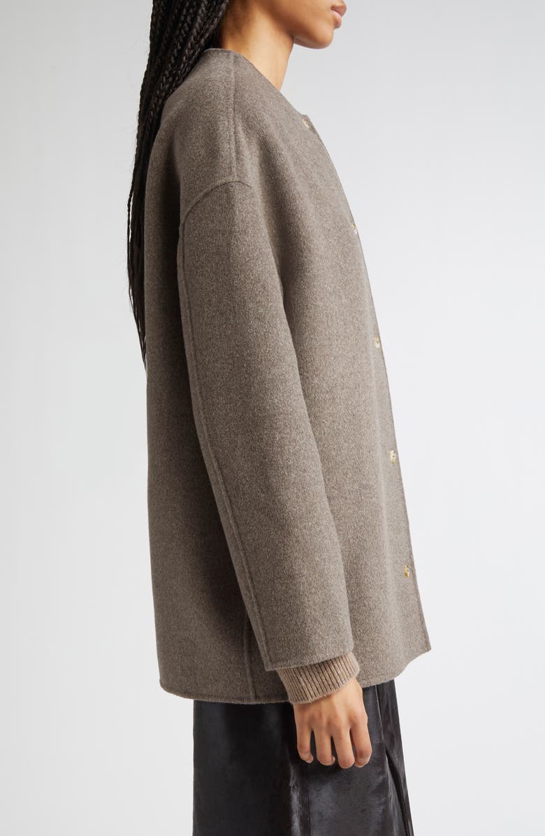 LOULOU DE SAISON Dunne Single Breasted Wool & Cashmere Coat, Alternate, color, Taupe Melange