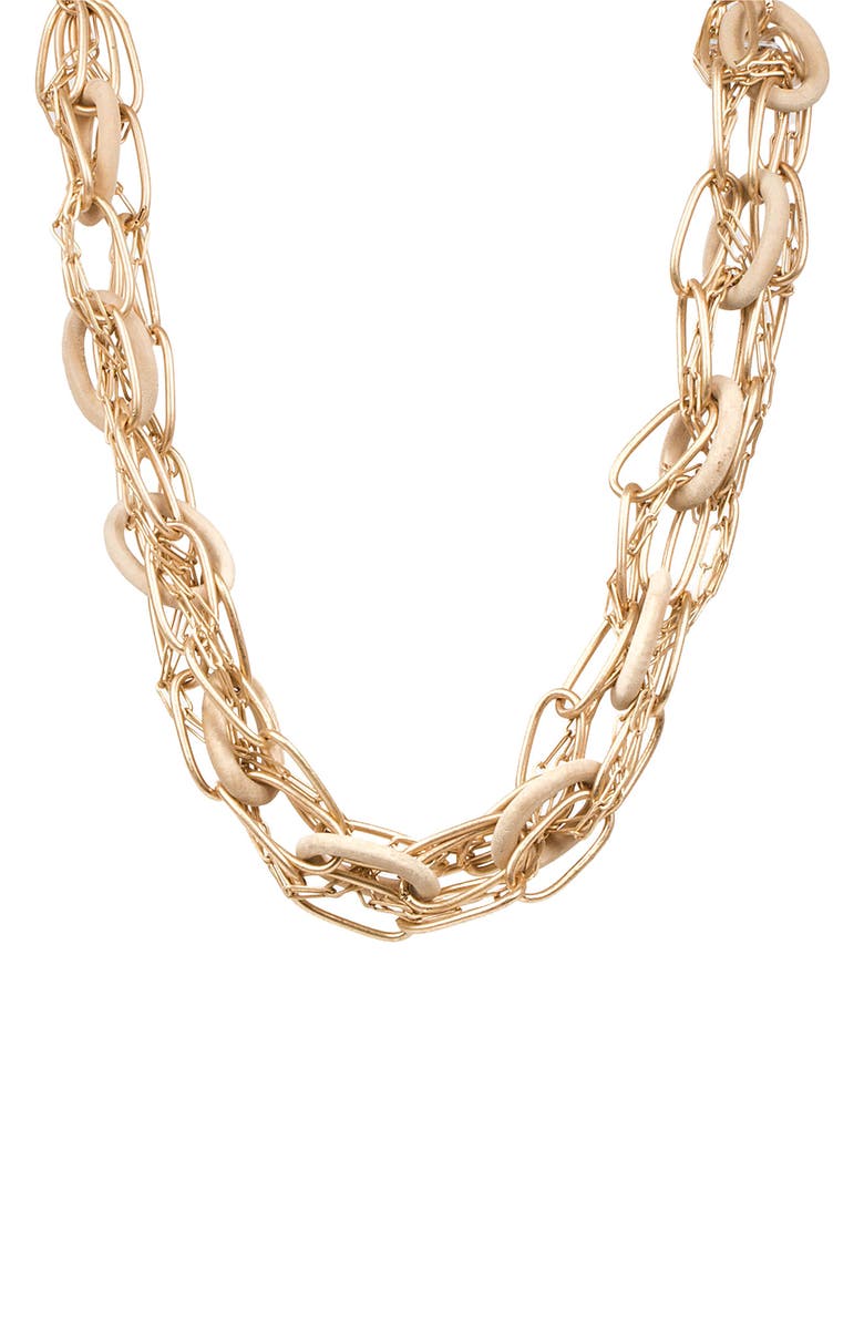 SAACHI Layered Chain Necklace, Alternate, color, Natural