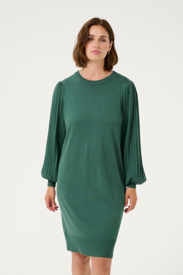 Kalone Knit Round Neck Knee Length Dress, Alternate, color, Garden Topiary